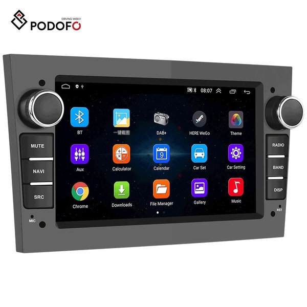 Podofo Android 10 Autoradio 7 Inch WiFi GPS 4G CarPlay + Cannes voor Opel modellen 
