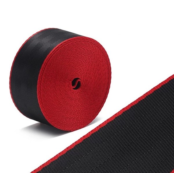 Autogordel Polyester/Nylon in zwart/rood