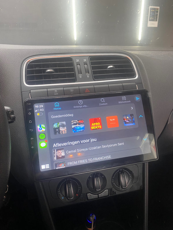 Podofo TX400 Android Autoradio 10.1 inch Wireless CarPlay Wifi GPS DSP RDS voor VW/Seat/Skoda 