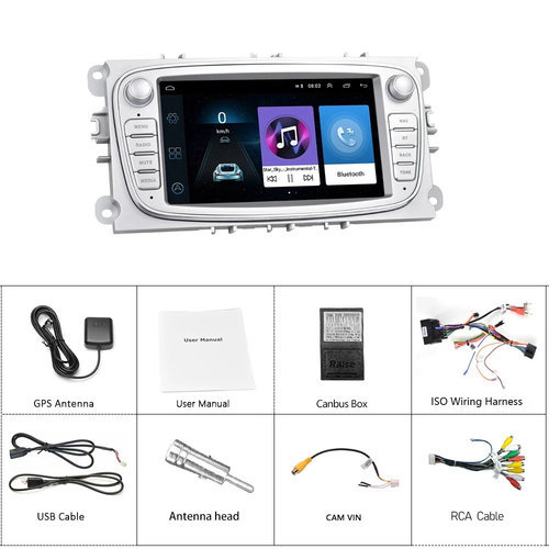Autoradio 7 Inch WiFi/RDS/GPS CarPlay/Auto voor Ford Focus/Mondeo/C-MAX/S-MAX 2008-2011