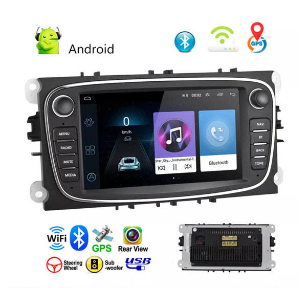 Autoradio voor Ford Focus/Mondeo/C-MAX/S-MAX 2008-2011 Draadloos CarPlay/Auto/WiFi/RDS/GPS