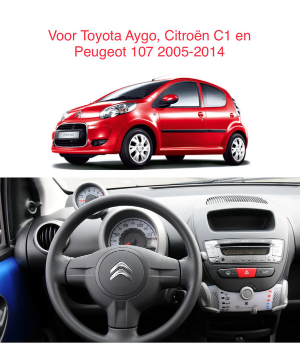 Autoradio voor Toyota Aygo/Peugeot 107/Citroën C1 Android 12 Carplay/Auto/GPS/RDS/DSP/NAV/4G/DAB+