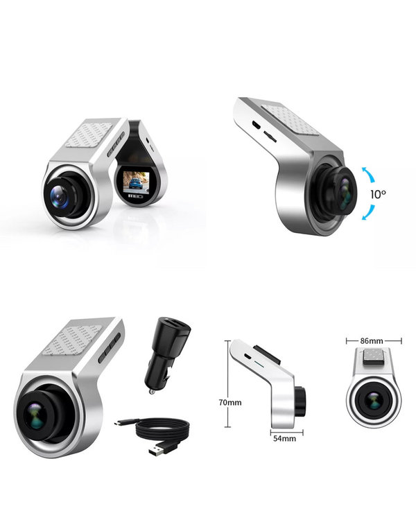 VR-8005 Mini Dashcam 1.5 inch LCD Scherm Groothoek/G-Sensor/Night Vision/Doorloop recording