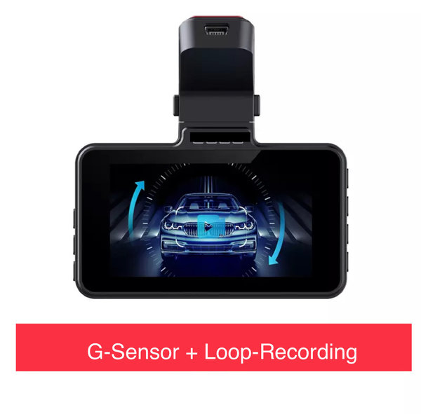 G310 Dual Dashcam 3.0 inch USB/Park Modus/1080P/WDR/Wide Angel/G-Sensor/Loop Recording/Night Vision