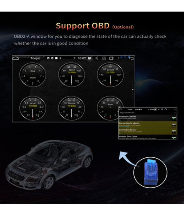 Android 12  autoradio 9 inch 4G+32G voor Volkswagen/Seat/Skoda CarPlay/Auto/WiFi/RDS/DSP/4G