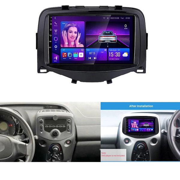 Multimedia 7 inch 1G+16G Android 12 voor Aygo/C1/107 2014-2019 Wireless CarPlay/Auto/WIFI/NAV