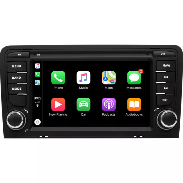 Autoradio voor Audi A3 8P S3 RS3 Sportback 2003-2012 Android 12 Draadloos CarPlay/Auto/WIFi/RDS/DSP