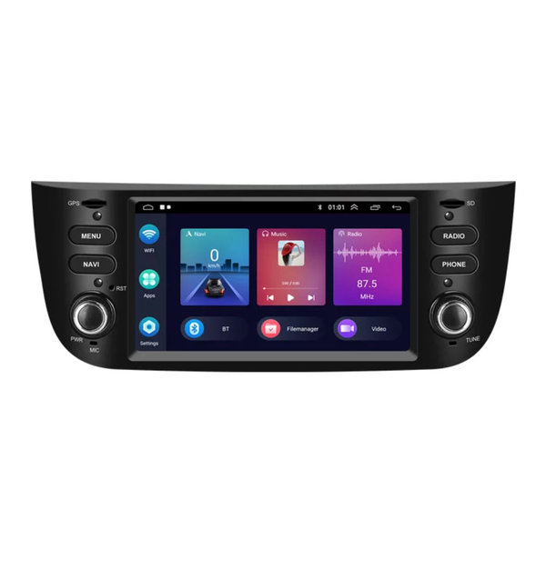 Autoradio voor Fiat Punto 2010-2016/Linea 2012-2015 Android 11 Draadloos Carplay/Auto/WIFi/RDS/NAV