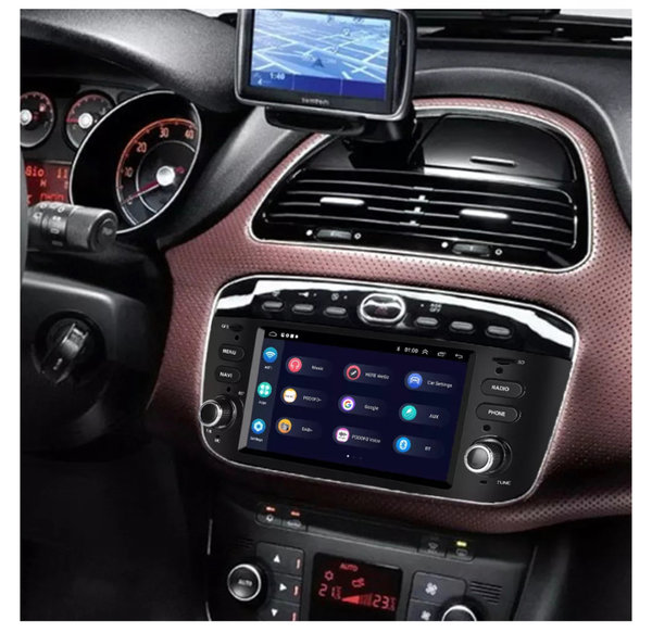 Autoradio voor Fiat Punto 2010-2016/Linea 2012-2015 Android 11 Draadloos Carplay/Auto/WIFi/RDS/NAV