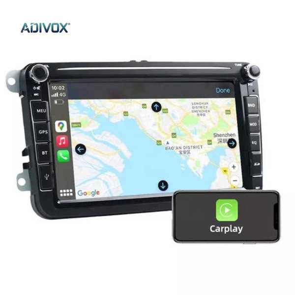 ADIVOX Autoradio 8 inch voor Volkswagen/Seat/Skoda Android 13 CarPlay/Auto/Wifi/GPS/RDS/DSP/DAB+