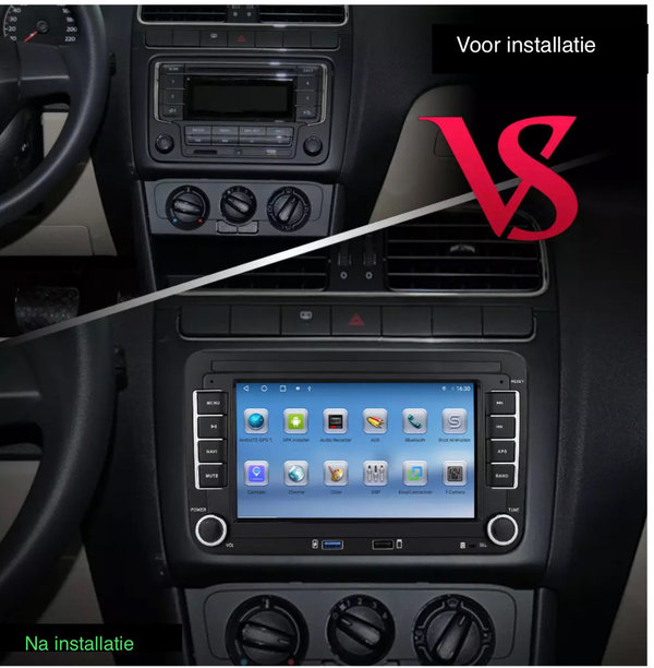 7 inch Android 12 autoradio voor Volkswagen/Seat/Skoda 2G+32G Draadloos Carplay/Auto/GPS/RDS/NAV