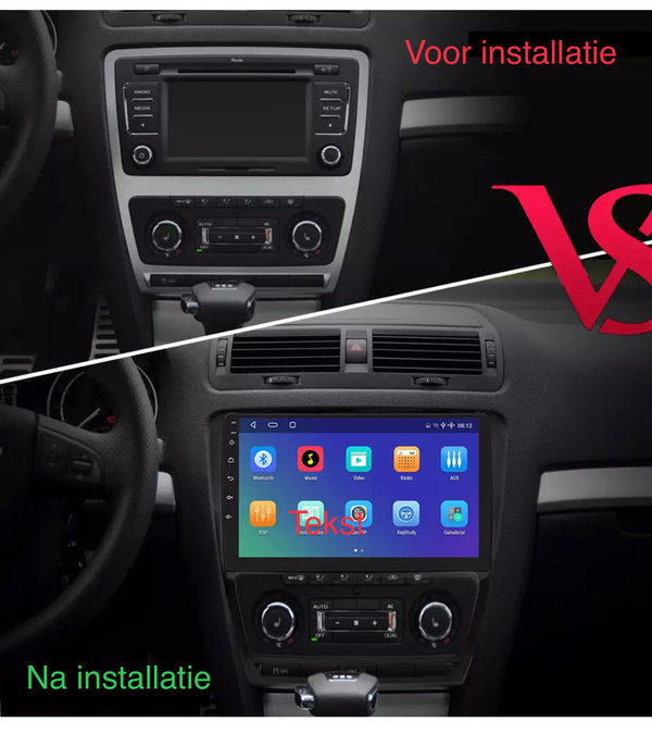 Autoradio 10.1 Inch voor Skoda Fabia 2008-2014 Android 12 CarPlay/Auto/WIFi/GPS/RDS/NAV