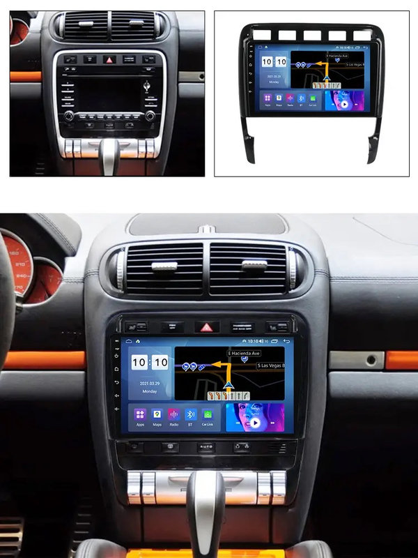 Autoradio 9 inch voor Porsche Cayenne 2003-2010 Android 12 CarPlay/Auto/WiFi/GPS/NAV