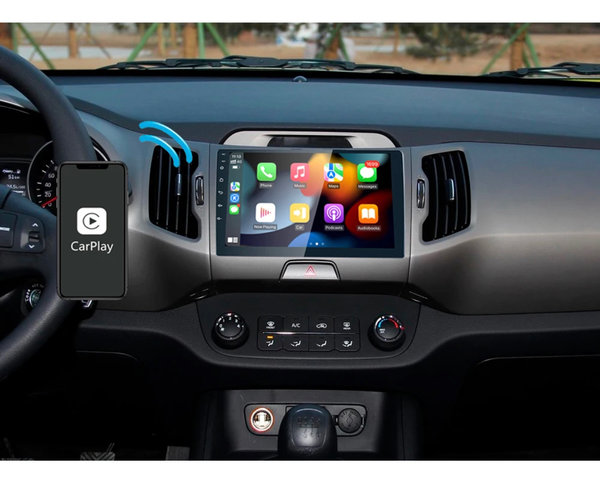 Autoradio 9 inch voor Kia Sportage 2010-2016 Android 12 Carplay/Auto/WIFI/GPS/RDS/DSP/NAV/4G/DAB+