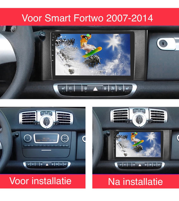 Autoradio voor Smart Fortwo 2007-2014 Android 12 CarPlay/Auto/GPS/RDS/DSP/NAV/4G/DAB+