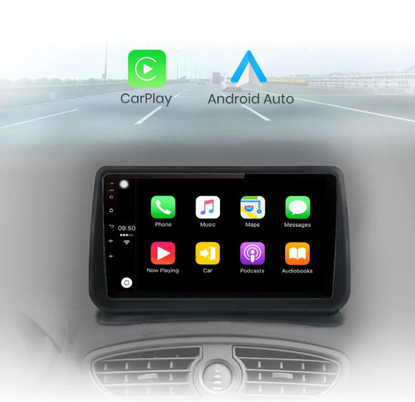 Autoradio 9 inch voor Renault Clio 2005-2014 Android 12 CarPlay/Auto/GPS/RDS/DSP/4G/DAB+