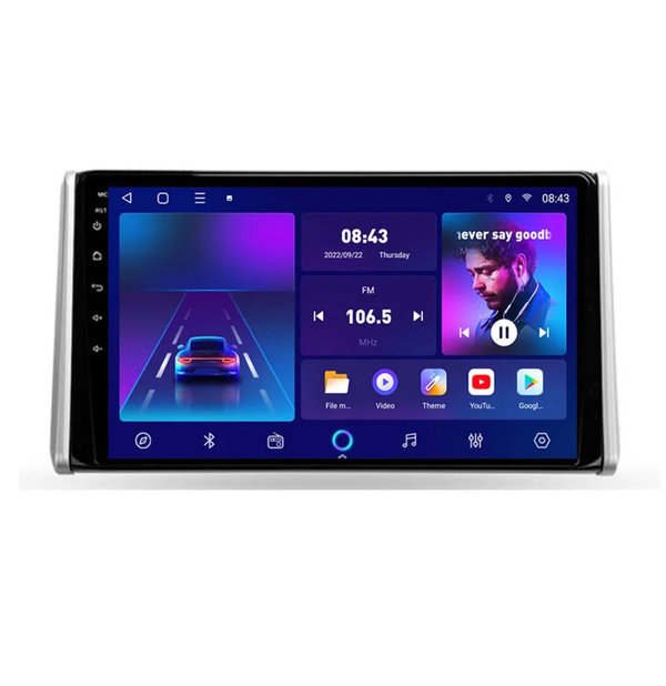 Autoradio 10.1 inch voor Toyota RAV4 vanaf 2019 Android 12 CarPlay/Auto/WiFi/GPS/RDS/DSP/5G/DAB+